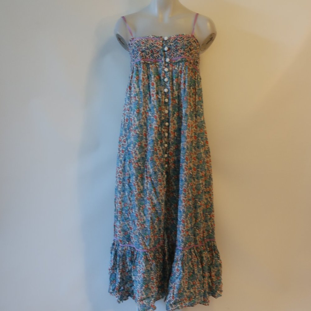 Free People Floral Maxi Dress - Blue and Pink